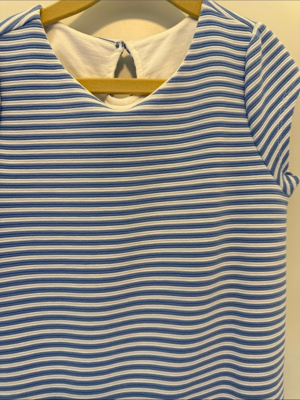 GymbGirls' Blue and White Striped Casual Drop-Waist Dress